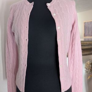 Lord & Taylor Pink Cable Knit Women's Sweater Sz S